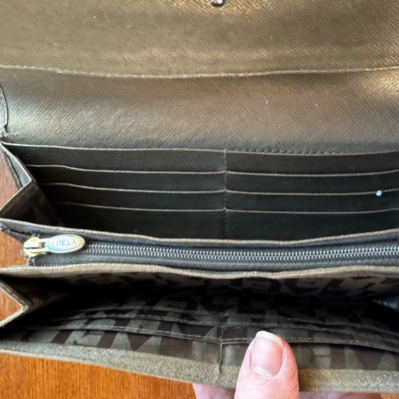 FURLA Long Flap-Style Continental Gold Tone Saffiano Leather Wallet - Picture 14 of 16